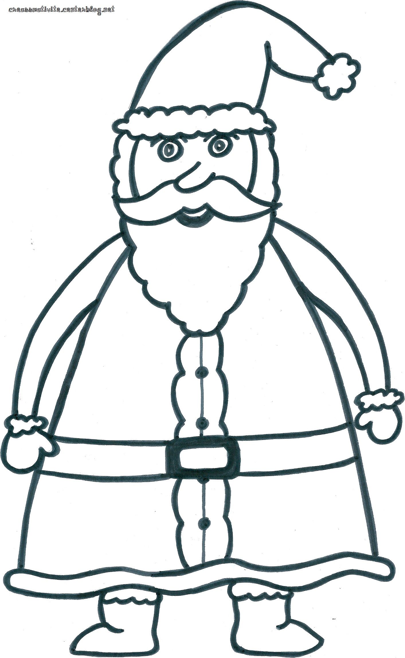 coloriage pere noel visage